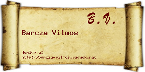 Barcza Vilmos névjegykártya